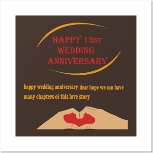 happy 13st wedding anniversary Posters and Art